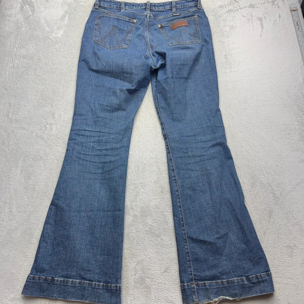 Wrangler Jeans Womens 35 Blue Retro High Rise Trouser Wide Leg Denim Pants